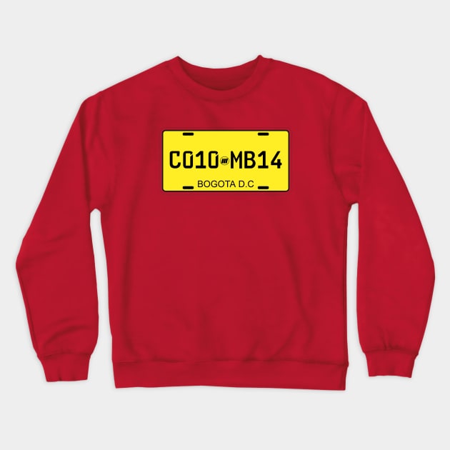 Colombia car license plate Crewneck Sweatshirt by Travellers